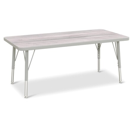 Jonti-Craft Berries Rectangle Activity Table, 24 in. x 48 in., E-height, Driftwood Gray/Gray/Gray 6403JCE450